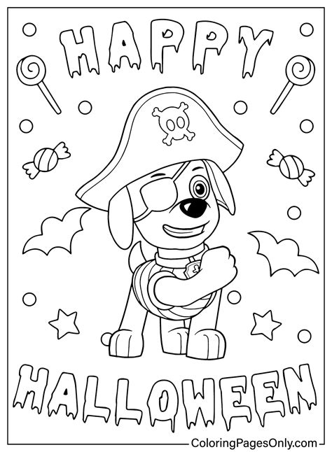 paw patrol halloween coloring pages