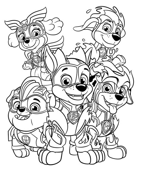 paw patrol mighty pups coloring pages