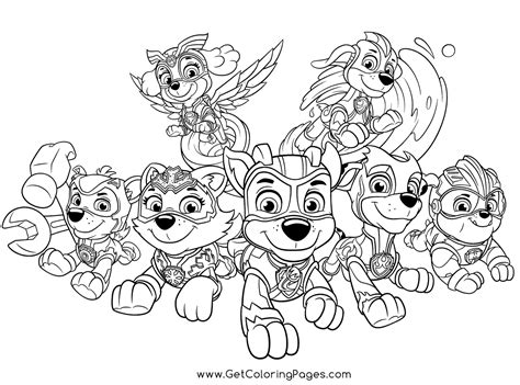 paw patrol mighty pups coloring pages