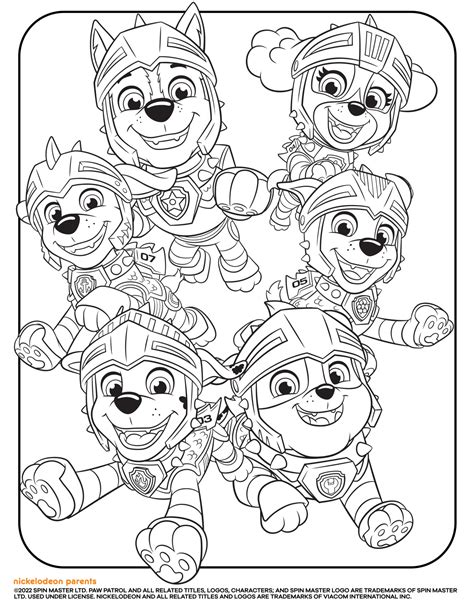 paw patrol rescue knights coloring pages