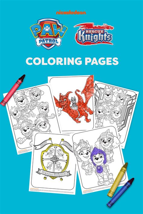 paw patrol rescue knights coloring pages