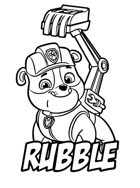 paw patrol rubble coloring pages