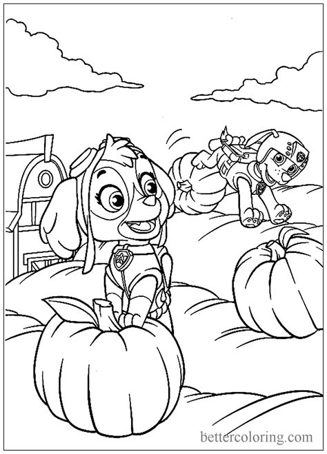 paw patrol thanksgiving coloring pages