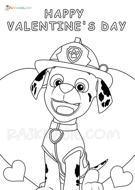 paw patrol valentine coloring pages