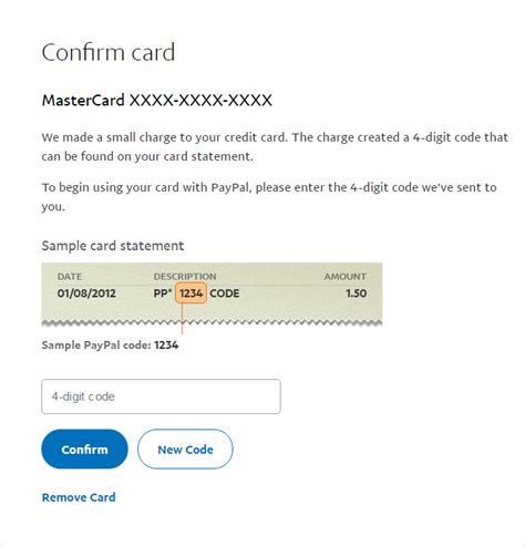 PayPal Credit Card Verification