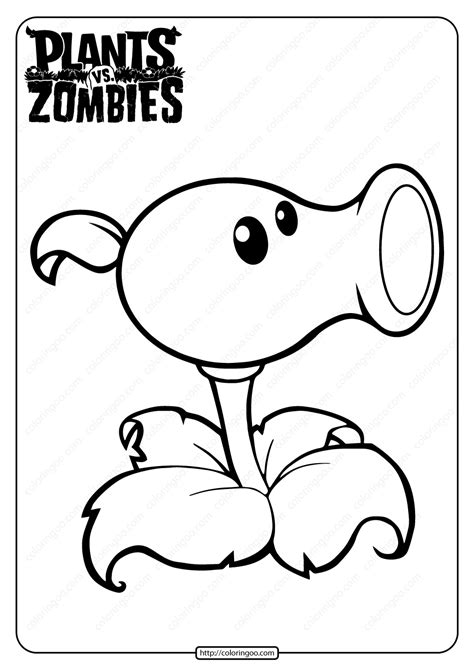 peashooter plants vs zombies coloring pages