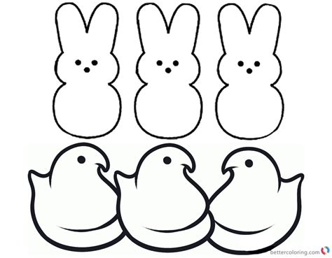 peeps bunny coloring pages