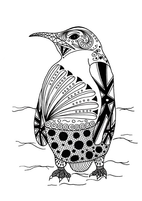 penguin coloring pages for adults