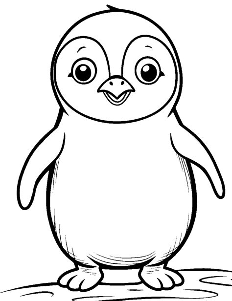 penguin images for colouring