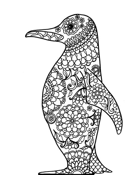 penguin mandala coloring pages