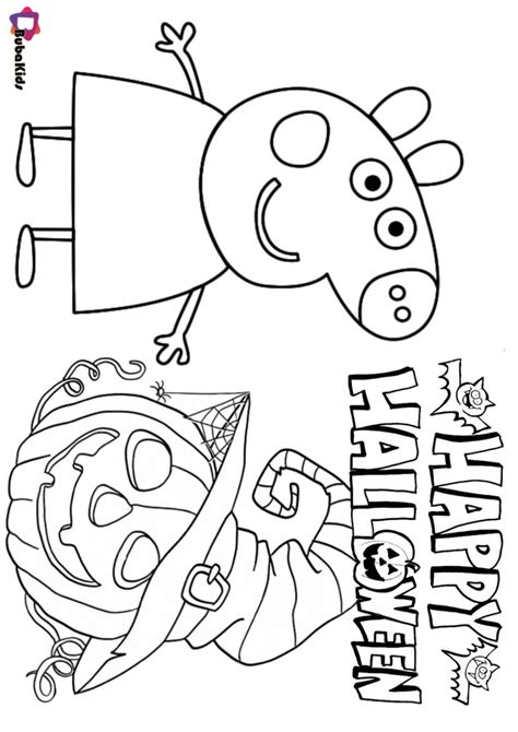 peppa halloween coloring pages