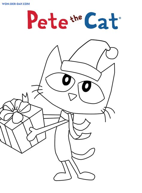 pete the cat coloring page