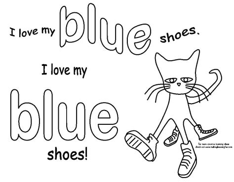 pete the cat i love my white shoes coloring page