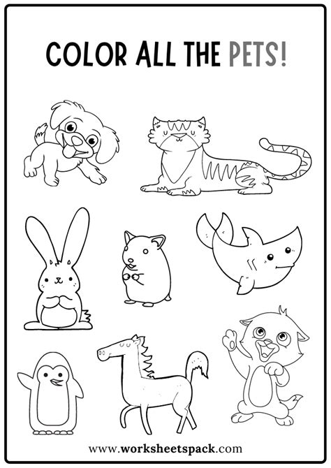 pets coloring worksheet