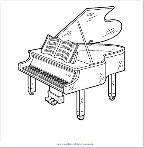 piano coloring page