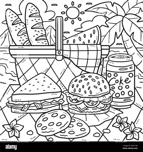 picnic food coloring pages