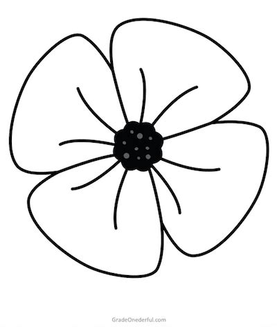 pictures of poppies to colour in