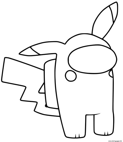 pikachu among us coloring pages