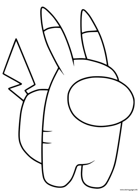 pikachu among us coloring pages