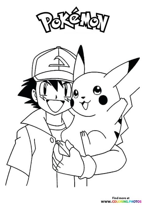 pikachu and ash coloring pages