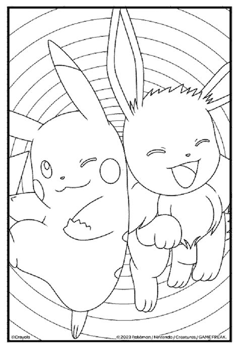 pikachu and eevee coloring pages