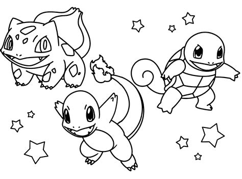 pikachu and squirtle coloring pages