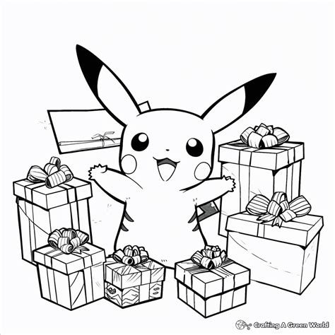 pikachu christmas coloring pages