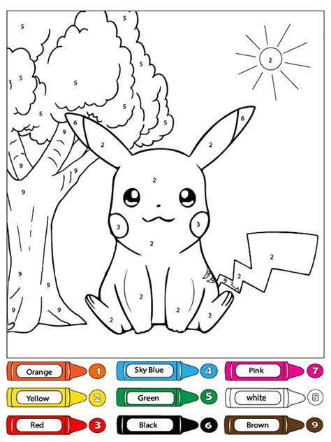 pikachu color by number