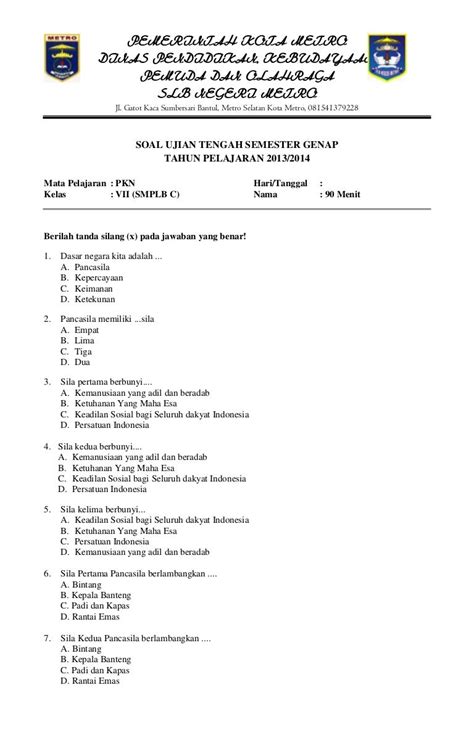 Pilihan Ganda Soal UAS PKN Kelas 8 Semester 2