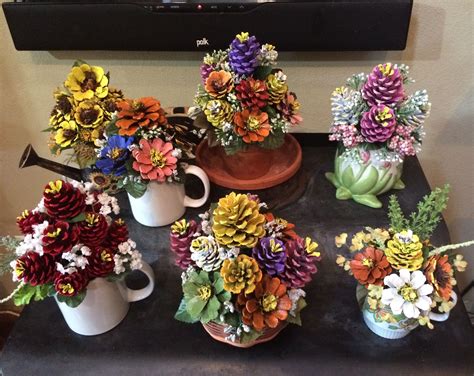 pinecone flower arrangements