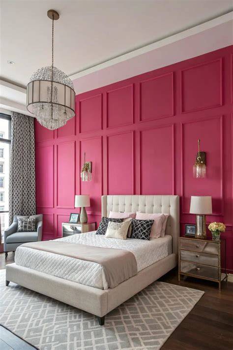 pink accent wall