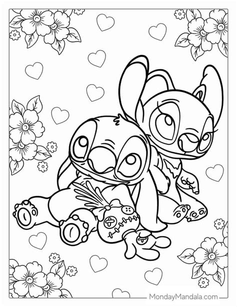 pink stitch coloring pages