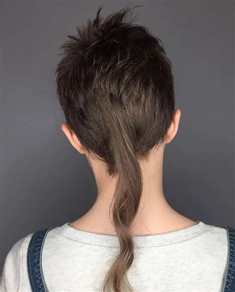 pixie cut with tail