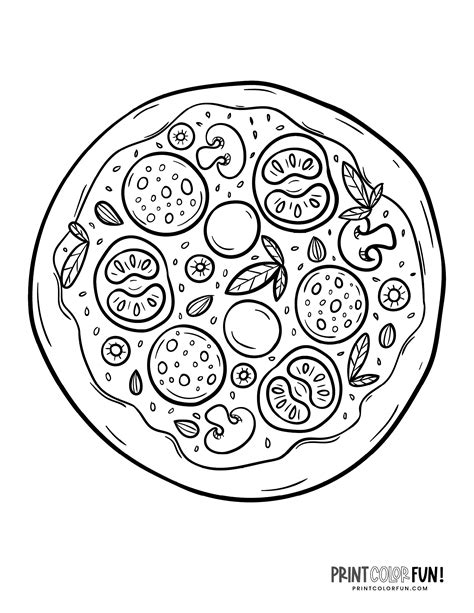 pizza colouring pages