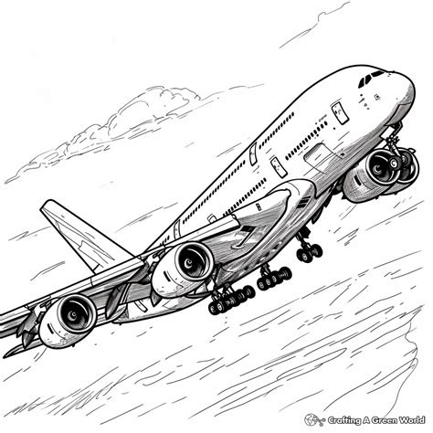 plane colouring pages