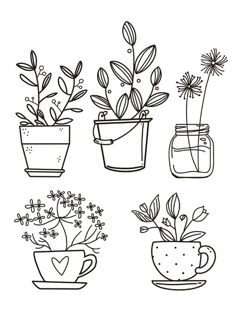 plant colouring pages