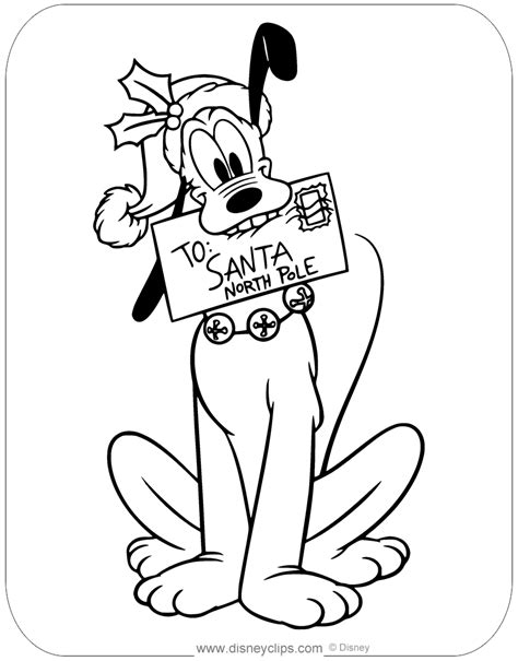 pluto christmas coloring pages