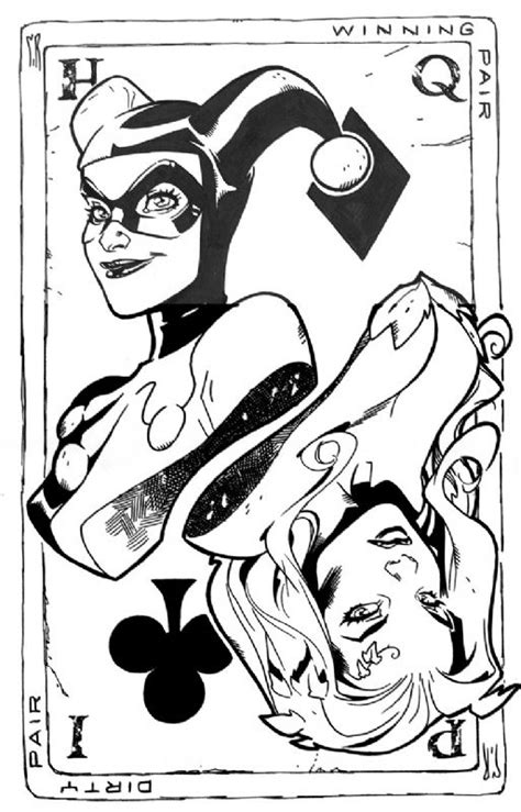 poison ivy and harley quinn coloring pages