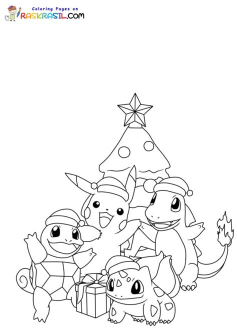 pokemon christmas coloring sheet