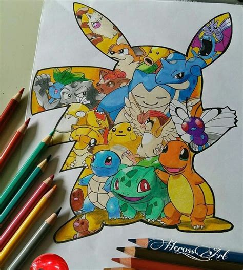 pokemon drawing colour