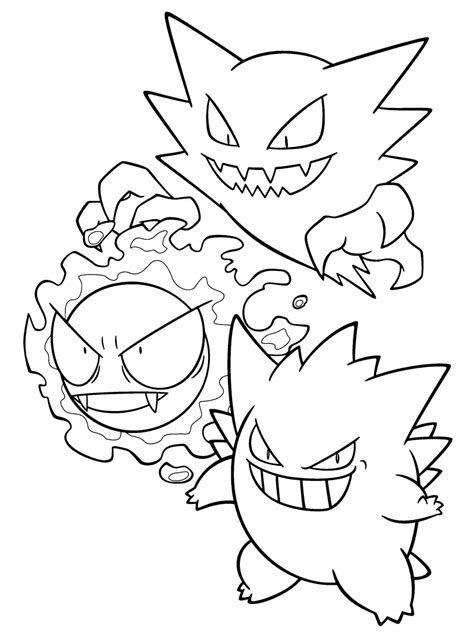 pokemon gengar coloring pages