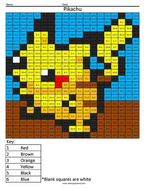 pokemon math coloring pages
