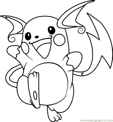 pokemon raichu coloring page