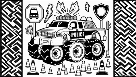 police monster truck coloring pages