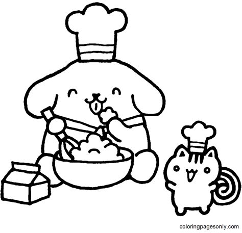 pompompurin coloring pages