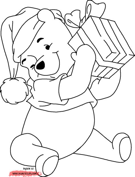 pooh christmas coloring pages