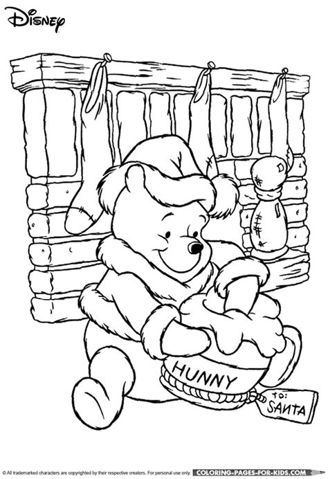 pooh christmas coloring pages