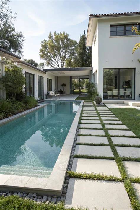pool in the front yard