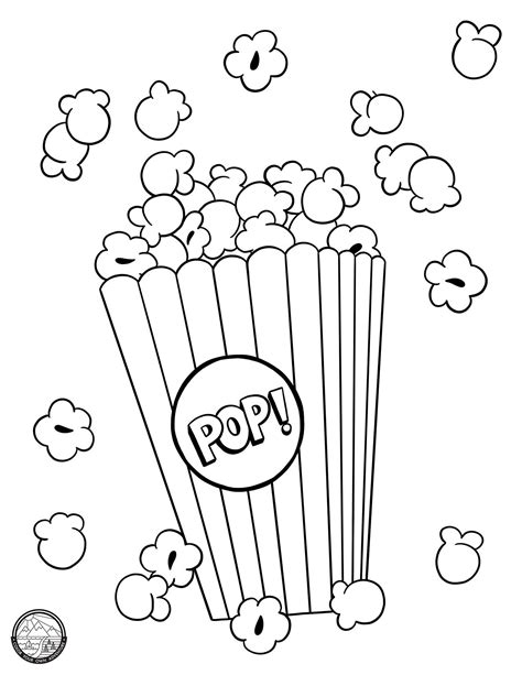 popcorn coloring pages