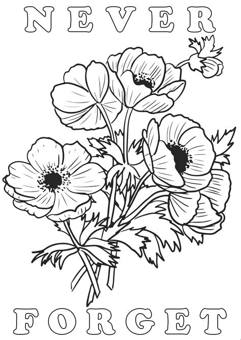 poppy colouring pages free